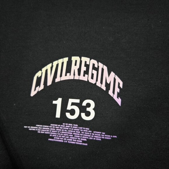 Civil Regime Sweatshirt Unisex Black Medium 206 Blooming‎ Through Chaos Crewneck - Picture 3 of 10